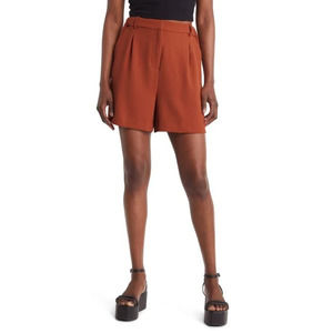Open Edit‎ Womens Shorts Size 1X Orange High Waist Pleat Front  Pockets NWT